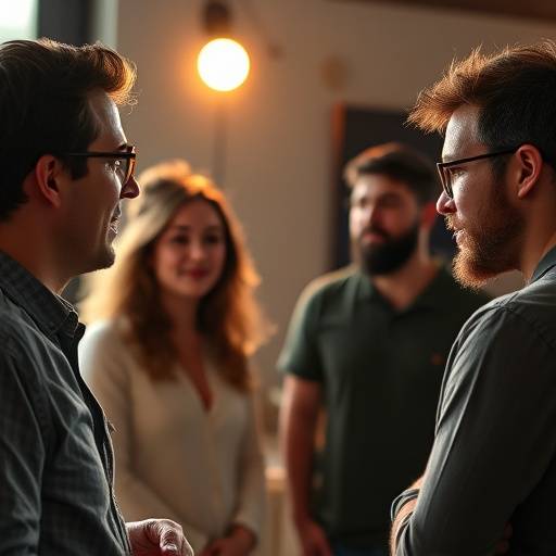 Actors learning advanced improvisation techniques.