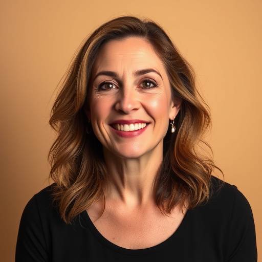 Portrait of Ms. Isolde Moreau, an expert in improvisation and comedy.